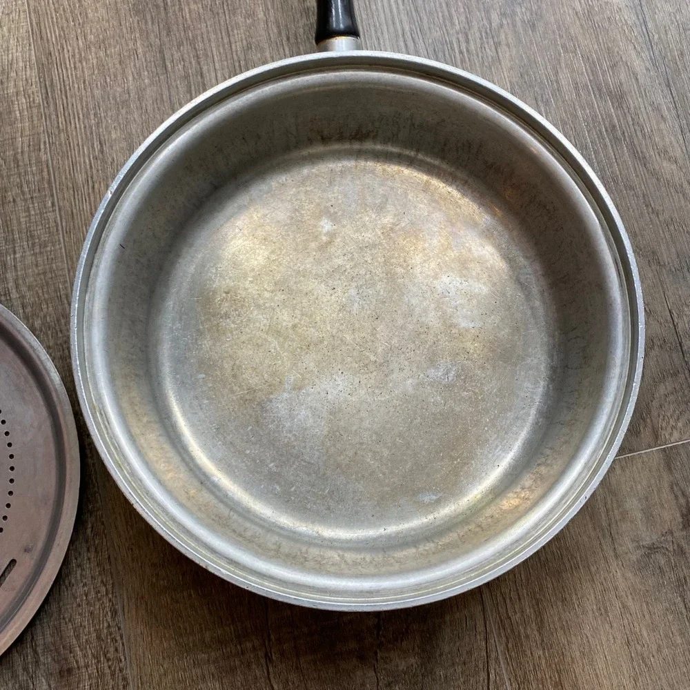 Vintage Kitchen Craft Aluminum Skillet with Perforated Steamer Insert USA Made